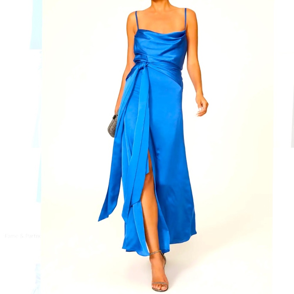 Blue Satin Gown